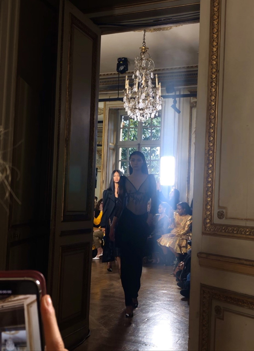 Ryan Roche runway presentation in an ornate Paris interior
