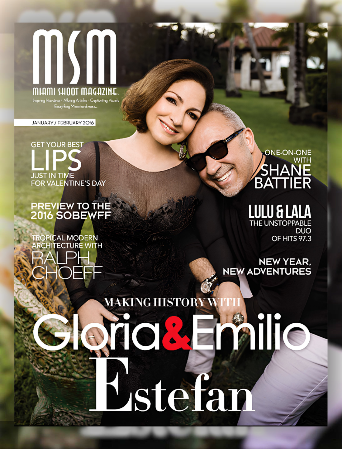Gloria and Emilio Estefan on the cover of Miami SHOOT Magazine